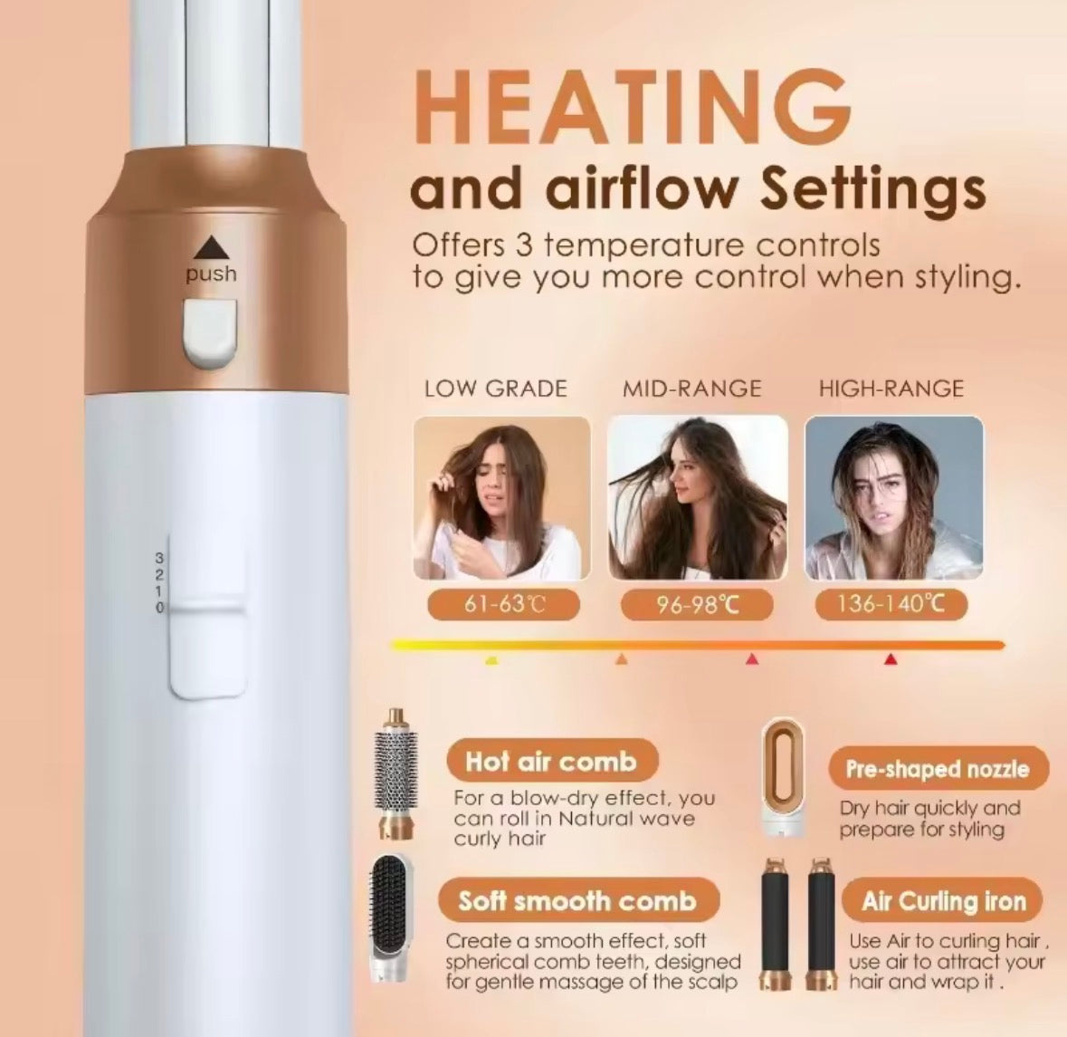 5-in-1 Föhn Luwivia-set